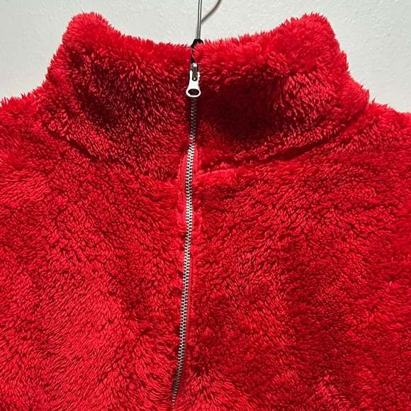 LOFT Vibrant Red Fleece Turtleneck Sweater - Picture 3 of 10